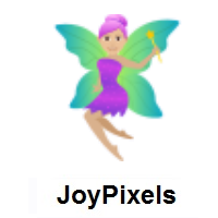 Woman Fairy: Medium-Light Skin Tone on JoyPixels