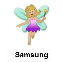 Woman Fairy: Medium-Light Skin Tone on Samsung