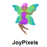Woman Fairy: Medium Skin Tone on JoyPixels