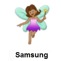 Woman Fairy: Medium Skin Tone on Samsung
