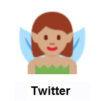 Woman Fairy: Medium Skin Tone on Twitter Twemoji