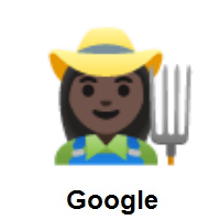 Woman Farmer: Dark Skin Tone on Google Android