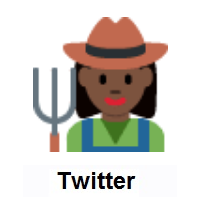 Woman Farmer: Dark Skin Tone on Twitter Twemoji