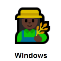 Woman Farmer: Dark Skin Tone on Microsoft Windows
