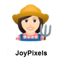 Woman Farmer: Light Skin Tone on JoyPixels