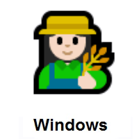 Woman Farmer: Light Skin Tone on Microsoft Windows