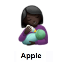 Woman Feeding Baby: Dark Skin Tone on Apple iOS