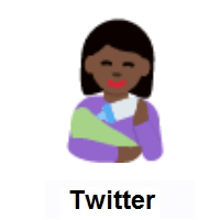 Woman Feeding Baby: Dark Skin Tone on Twitter Twemoji
