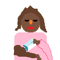 Woman Feeding Baby: Dark Skin Tone