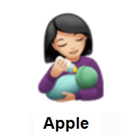 Woman Feeding Baby: Light Skin Tone on Apple iOS
