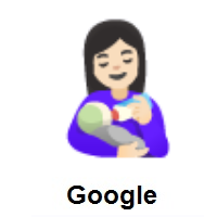 Woman Feeding Baby: Light Skin Tone on Google Android