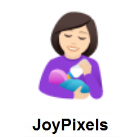 Woman Feeding Baby: Light Skin Tone on JoyPixels