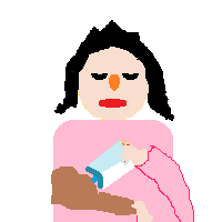 Woman Feeding Baby: Light Skin Tone
