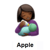 Woman Feeding Baby: Medium-Dark Skin Tone on Apple iOS