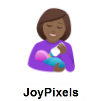 Woman Feeding Baby: Medium-Dark Skin Tone on JoyPixels