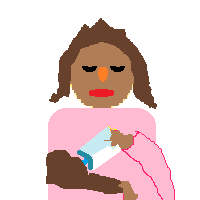 Woman Feeding Baby: Medium-Dark Skin Tone