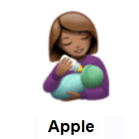 Woman Feeding Baby: Medium Skin Tone on Apple iOS