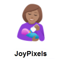 Woman Feeding Baby: Medium Skin Tone on JoyPixels