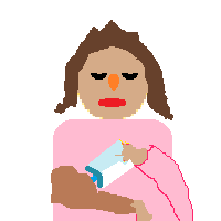 Woman Feeding Baby: Medium Skin Tone