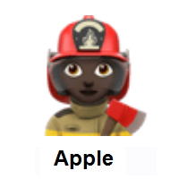 Woman Firefighter: Dark Skin Tone on Apple iOS