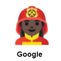 Woman Firefighter: Dark Skin Tone on Google Android