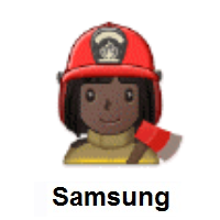 Woman Firefighter: Dark Skin Tone on Samsung