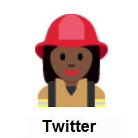 Woman Firefighter: Dark Skin Tone on Twitter Twemoji