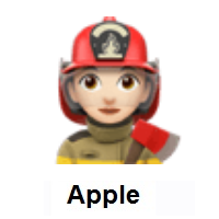Woman Firefighter: Light Skin Tone on Apple iOS