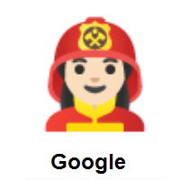 Woman Firefighter: Light Skin Tone on Google Android