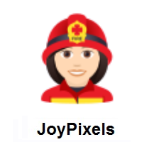 Woman Firefighter: Light Skin Tone on JoyPixels