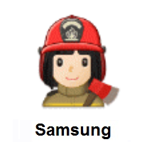 Woman Firefighter: Light Skin Tone on Samsung
