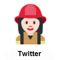 Woman Firefighter: Light Skin Tone on Twitter Twemoji