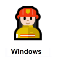Woman Firefighter: Light Skin Tone on Microsoft Windows