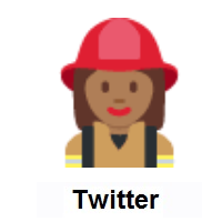 Woman Firefighter: Medium-Dark Skin Tone on Twitter Twemoji