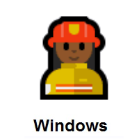 Woman Firefighter: Medium-Dark Skin Tone on Microsoft Windows