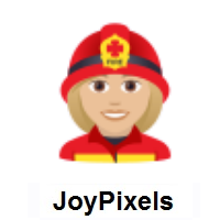 Woman Firefighter: Medium-Light Skin Tone on JoyPixels