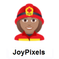 Woman Firefighter: Medium Skin Tone on JoyPixels