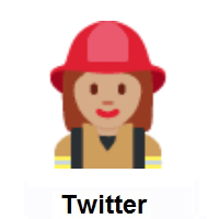 Woman Firefighter: Medium Skin Tone on Twitter Twemoji