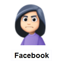 Woman Frowning: Light Skin Tone on Facebook