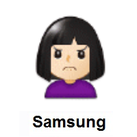 Woman Frowning: Light Skin Tone on Samsung