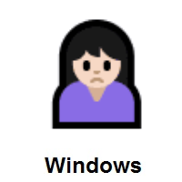 Woman Frowning: Light Skin Tone on Microsoft Windows