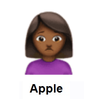 Woman Frowning: Medium-Dark Skin Tone on Apple iOS