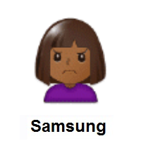 Woman Frowning: Medium-Dark Skin Tone on Samsung