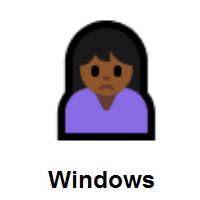 Woman Frowning: Medium-Dark Skin Tone on Microsoft Windows