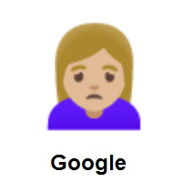 Woman Frowning: Medium-Light Skin Tone on Google Android