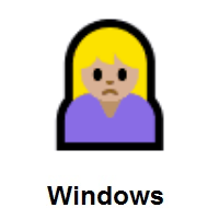 Woman Frowning: Medium-Light Skin Tone on Microsoft Windows