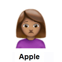 Woman Frowning: Medium Skin Tone on Apple iOS