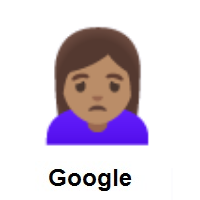 Woman Frowning: Medium Skin Tone on Google Android