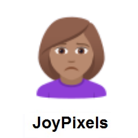 Woman Frowning: Medium Skin Tone on JoyPixels