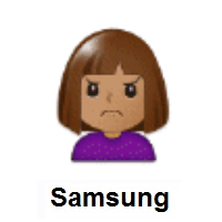 Woman Frowning: Medium Skin Tone on Samsung